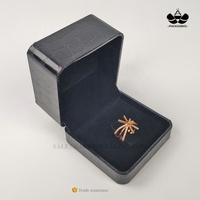 Cadeau d'emballage de bijoux recouvert de cuir artificiel de crocodile marron personnalisé grande boîte à bagues