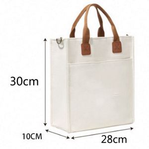 Bolsa de Compras de Lona Resistente con Logotipo Personalizado, Diseño Moderno, Opción de Dos Piezas, Tipo Bandolera, para Mujer - Product Image 2