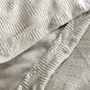 FY Customized Logo Wholesale Soft <strong>Beige</strong> Diamond Embossed 100% Polyester Flannel Fleece <strong>Bedding</strong> <strong>Set</strong> for Adults Kids - Product Image 4