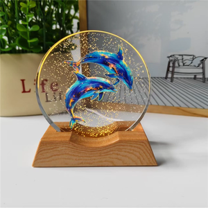 Hot <strong>Sale</strong> 3D USB Powered Galaxy Star Moon <strong>Saturn</strong> Solar System Crystal Ball Night Light Tabletop Ornaments - Product Image 3