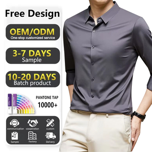 New Fashion <strong>Men</strong> Spring Autumn Solid Color Cheap Shirts Character Button Lapel <strong>Long</strong> Sleeve Business Tops Blouse Casual Shirt - Product Image 1