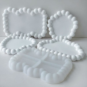 Silikon-Blasentablett Harzform, Epoxidharz-Gussform niedlicher Schmuck-Schmuck-Teller Kerzenhalterform DIY-Harzpolymer - Product Image 1