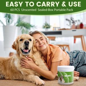 Lingettes pour chiens jetables sans rinçage, nettoyage doux, lingettes dentaires pour chiens et chats - Product Image 2