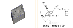 Plaquette en carbure OEM pour tournage externe CNC, en acier, alliages d'acier inoxydable et de titane, revêtement AlTiN+TiN, DNMG 110404-F3P IC830, Iscar ISOTURN DNMG - Product Image 3