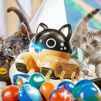 Caméra de surveillance pour animaux de compagnie WiFi sans fil, moderne, adorable, en forme de tunnel, avec IA pour chiens et chats - Rechargeable, en plastique durable, anti-ennui