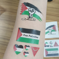 Tatouage temporaire personnalisé écologique papier transfert d'eau drapeau tatouages gratuit Palestine autocollants de tatouage temporaire pour l'application du corps