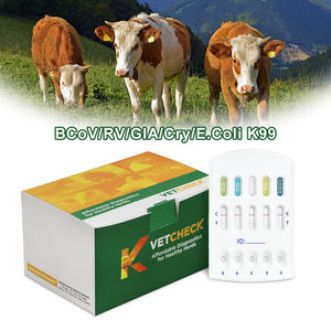 Kit de test rapide d'antigène vétérinaire pour diarrhée bovine, 5 virus rotavirales, coronavirus, cryptosporidium, bactéries E. coli K99, giardia, maladie du veau - Product Image 2