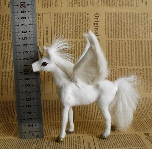 Décoration de vacances simulée licorne Mini modèle statique artisanat animal en peluche pour arbre de Noël ou fenêtre de maison décorations de bureau - Product Image 5