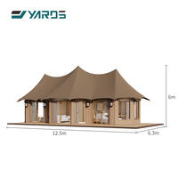 Tentes Safari Glamping de Luxe Éco Résistantes à la Chaleur, Maisons Préfabriquées en Acier Familiales, Tente Hôtel Lodge pour Complexe Touristique en Forêt Tropicale