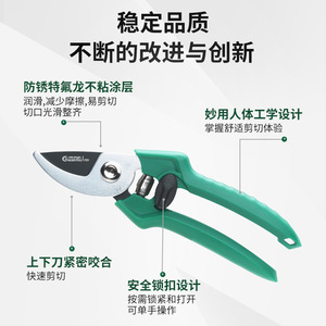 Bypass <b>Pruner</b> Stainless Steel 10mm Cutting Capacity Green Plastic Handle Manual Garden Shears For Fruit <b>Tree</b> Shrubs Maintenance - Product Image 3