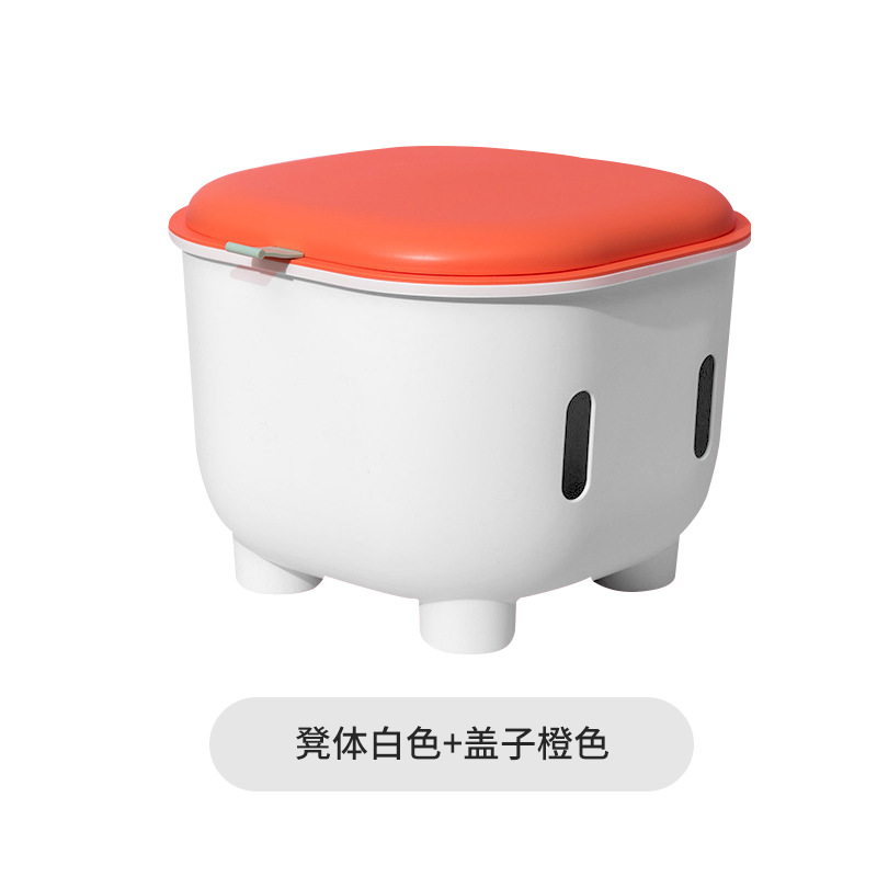 White stool with orange lid (Walmart price: 69.9 yuan)