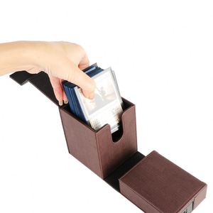 Estuche de Lujo FX Marrón de PU para Tarjetas, Caja con Carga USB para Juegos de Cartas Coleccionables, Organizador Magnético para Juegos - Product Image 3