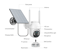 Kamera CCTV kekuatan tenaga surya luar ruangan ukuran Mini desain pribadi kamera daya matahari 4G IP PTZ