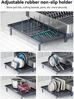 Grand égouttoir à vaisselle double niveau extensible en acier inoxydable 304, design détachable, moderne, gain de place pour comptoir de cuisine