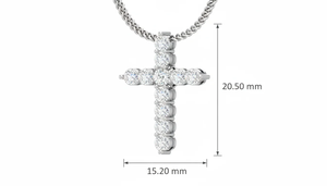 Luxury Round Diamond <b>Cross</b> <b>Necklace</b> With Chain for Women Elegant Shiny Pendant Jewelry Fashionable Daily Wear Gift - Product Image 2