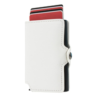 Dompet Kartu Pop Up CASEKEY Warna Hitam Tombol Samping Pink Anti RFID Berbahan Aluminium