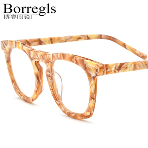 Gafas de acetato Borregls para mujer 2025, nuevo diseñador de marca, montura de gafas redondas de alta calidad, gafas ópticas <span class=keywords><strong>Retro</strong></span> 19342 - Product Image 1