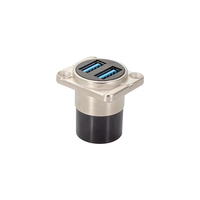 Connecteur Keystone USB 3.0 Type-A Femelle Double Port Personnalisé en Usine, Montage sur Panneau, en Alliage de Zinc, Garantie 3 Ans