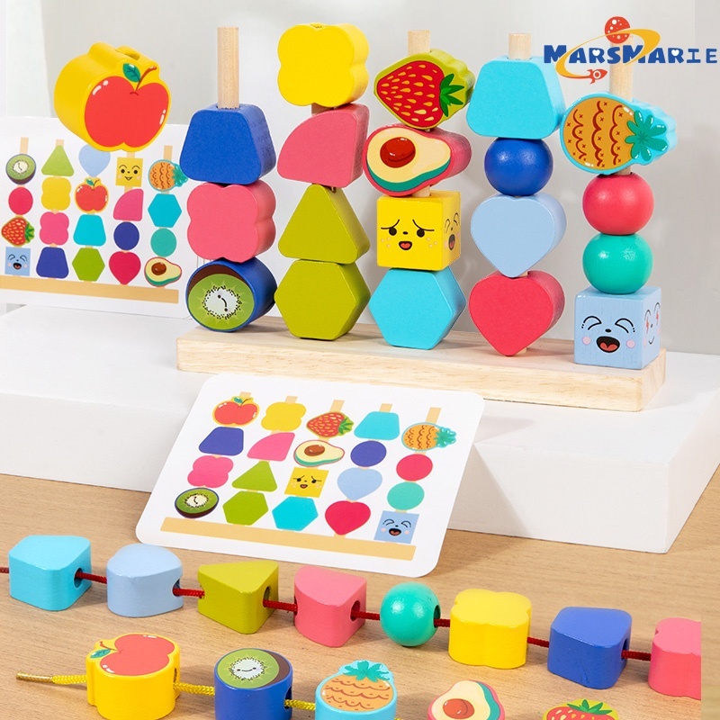 Montessori Four Sets Column Beads Children