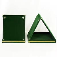 Plaque de reconnaissance vierge en velours pliable vert et rouge pour certificat, récompense, souvenir ou reconnaissance
