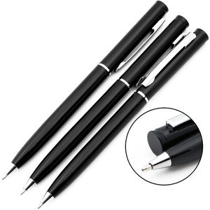 Stylo bille en métal torsadé bleu foncé pour usage hôtelier avec logo personnalisé, pointe de 1,0 mm – Promotion - Product Image 1