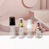 Bouteilles en plastique PET+PP beige en vrac avec pompe pour mousse nettoyante visage, disponibles en 30 ml, 40 ml, 50 ml, 60 ml, 70 ml, 80 ml et 100 ml