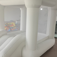 Mini château gonflable portable - Structure extérieure commerciale en tissu blanc