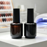 Échantillon Gratuit – Bouteilles de Vernis à Ongles Rondes de Luxe Personnalisées en Usine, 15 ml, Vides, Noir Mat Ambré – Flacon Vide de Vernis à Ongles 15 ml