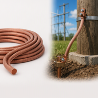 Cable de Tierra de Cobre Desnudo de 25 mm para Subestaciones, Granjas Solares y Sistemas de Protección contra Rayos