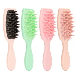 Custom Hairbrush Silicone Shampoo Brush Scalp Massager Shower Cleaning Hair Brush Comb
