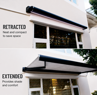 Auvent rétractable en aluminium à cassette intégrale, pare-soleil électrique pour extérieur, auvent de porte d'entrée, abri de porte, auvent de terrasse