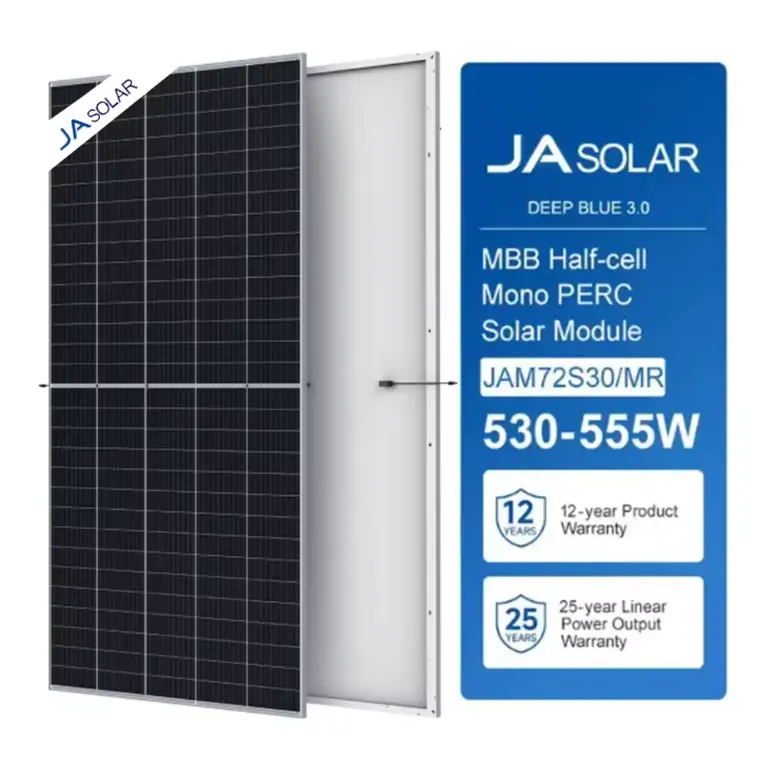 JA 뜨거운 판매 하이 퀄리티 싼 가격 유용한 pv 모듈 530W 540w 555w 다목적 태양 전지 패널 유리