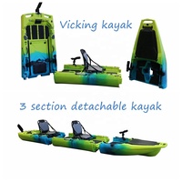 Kayak pliable professionnel Viking, 1-2 personnes, kayak à pédales, coque en plastique PE, pour la pêche à la traîne en eaux océaniques
