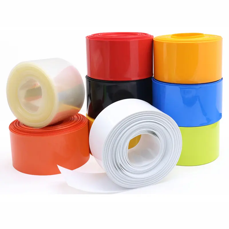 Batería termorretráctil gris púrpura verde naranja amarillo Color personalizado colorido película retráctil PVC Tubo termorretráctil 18650 21700