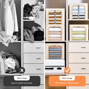 Grande fenêtre moderne cadre en aluminium pliable armoire à vêtements boîte de rangement approfondi crevasse organisateur étanche à l'humidité animaux de compagnie - Product Image 2