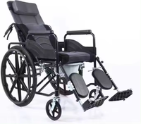Fauteuil roulant de transport ultra léger en acier léger pliant fauteuil roulant handicapé pour voyagerRoues manuelles ultra légères