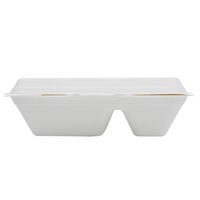 Boîte de papier alimentaire jetable écologique pour restaurant Compostable Sugarcane Bagasse Clamshell Plat à soupe Assiette biodégradable