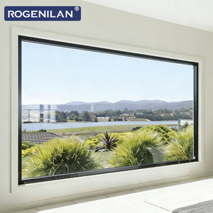 Ventana Panorámica de Vidrio Fijo Impermeable de Estilo Americano ROGENILAN, Ventana de Aluminio con Doble Acristalamiento Templado - Product Image 5