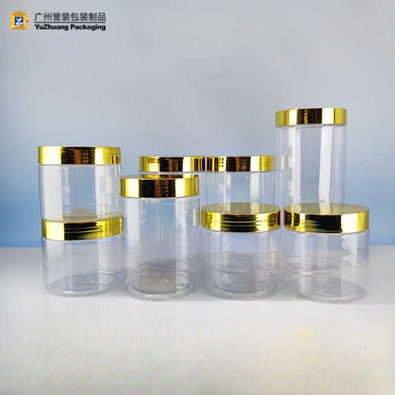Transparent Plastic 100ml 500ml Jar Electroplated