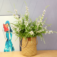 Rangkaian Bunga Eucalyptus dan Scabiosa Tiruan Real Touch untuk Dekorasi Vas Rumah, Gaya Farmhouse, Cocok untuk Centerpiece Pernikahan