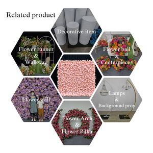 Decorazione Murale 3D Personalizzabile con Rose Rosa per Matrimoni e Feste, Sfondo di <span class=keywords><strong>Fiori</strong></span> Artificiali in Seta Simulata - Product Image 5