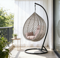 Fauteuil suspendu double en rotin tressé pour jardin et patio, chaise balançoire en forme d'œuf, mobilier d'extérieur pour balcon - Vente en gros