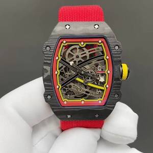 Relojes de Lujo para Hombre, Estilo 67-02 Alexander Zverev, Caja de Carbono Roja, Reloj Mecánico Automático Ultra Plano, Deportivo y Ligero - Product Image 1