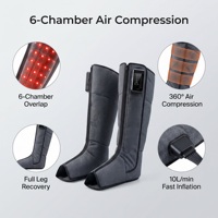 Masseur de compression des jambes sans fil personnalisé avec logo OEM, bottes de récupération à 6 chambres, lumière rouge 660 nm, certifié CE