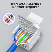Venta al por Mayor HY-CONNECT 90 °   Conector Keystone RJ45 Cat5e UTP sin Herramientas, Material de PC, Conector Modular de Alta Densidad