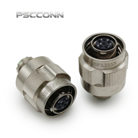Connecteur circulaire industriel PSCCONN série D38999 à 4 broches, finition nickelée, blindage EMI, prise à verrouillage rapide