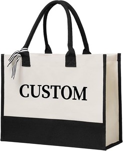 Grand sac fourre-tout en toile de coton personnalisable pour femmes, durable et écologique avec doublure en coton, cadeau de mariage personnalisé réutilisable - Product Image 3