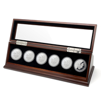 Caja de Madera Artesanal Conmemorativa para Monedas, Caja de Regalo para Monedas de Oro, Venta al Por Mayor