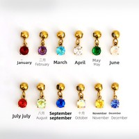 Accessoires de bricolage plaqués or 18 carats, pendentif en chaîne de bambou coloré avec pierre de naissance des douze signes du zodiaque, collier de bricolage, bijoux