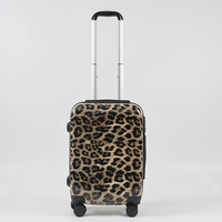 Ensembles de bagages 4 pièces en PC+ABS rigide, ensembles de valises léopard avec roulettes pivotantes, valises légères à roulettes pour hommes et femmes